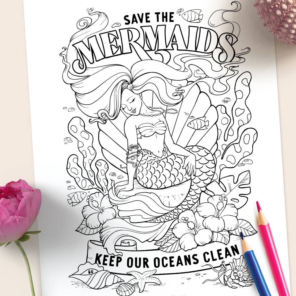 mermaid coloring page