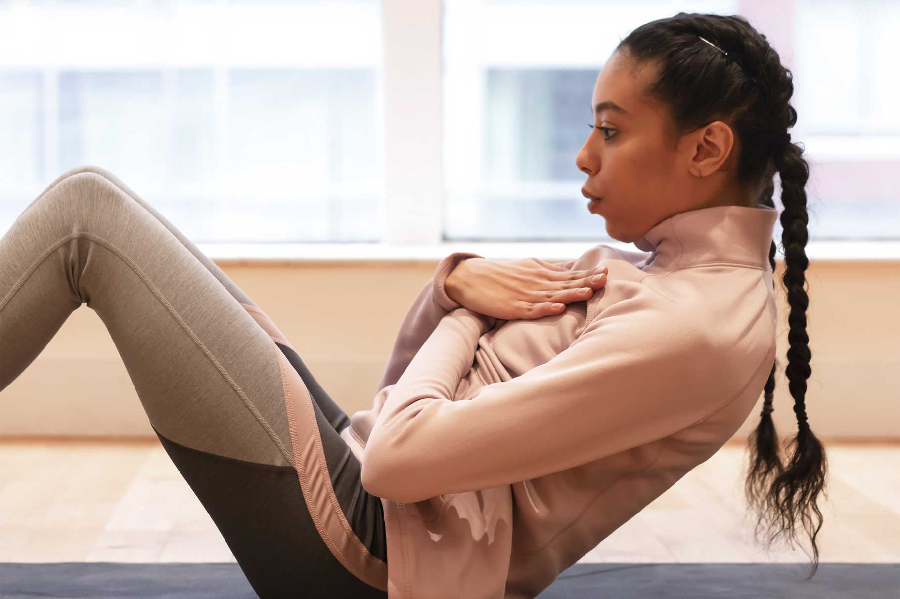 girl doing floor exercises