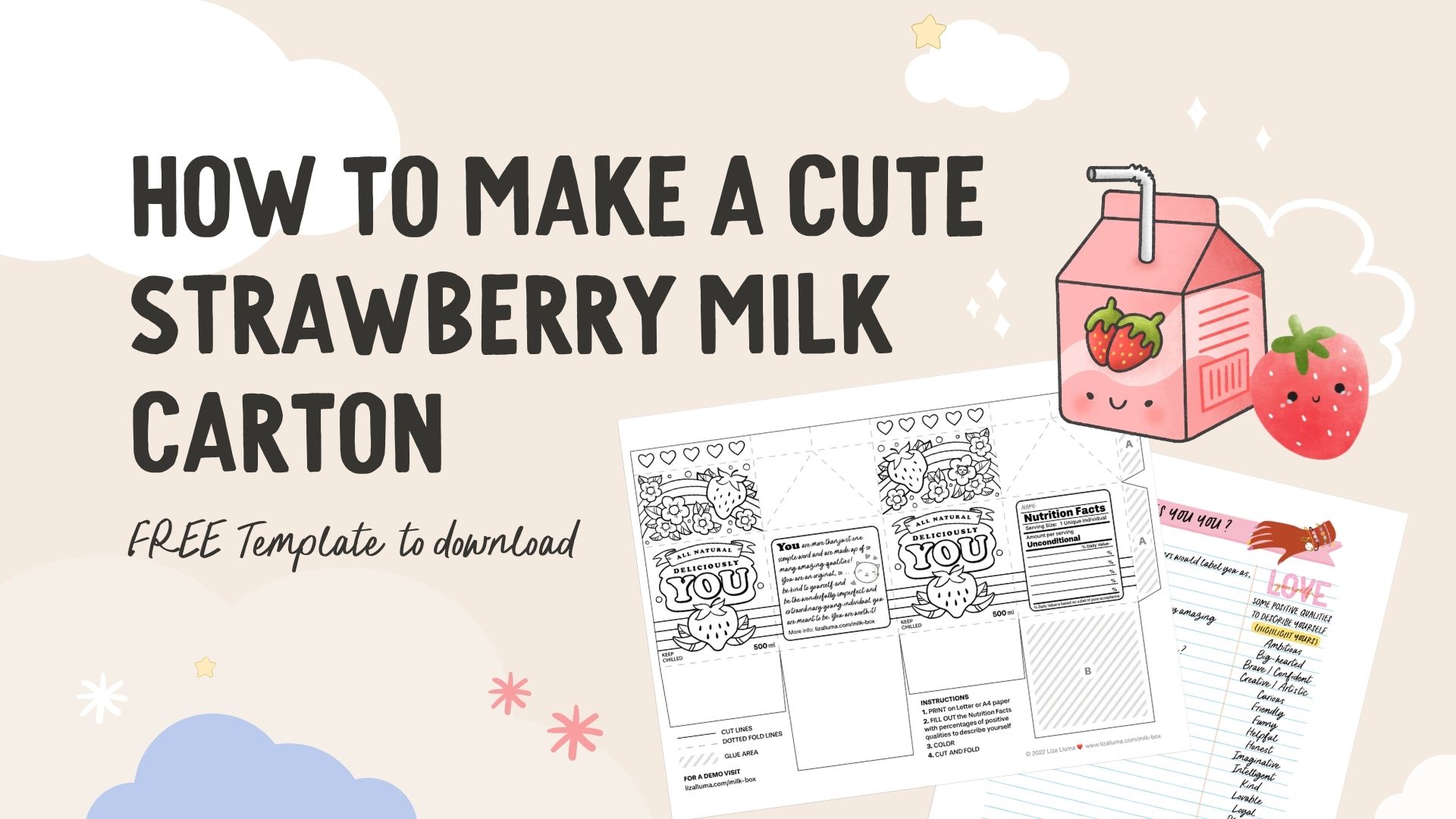 Strawberry Milk Carton template