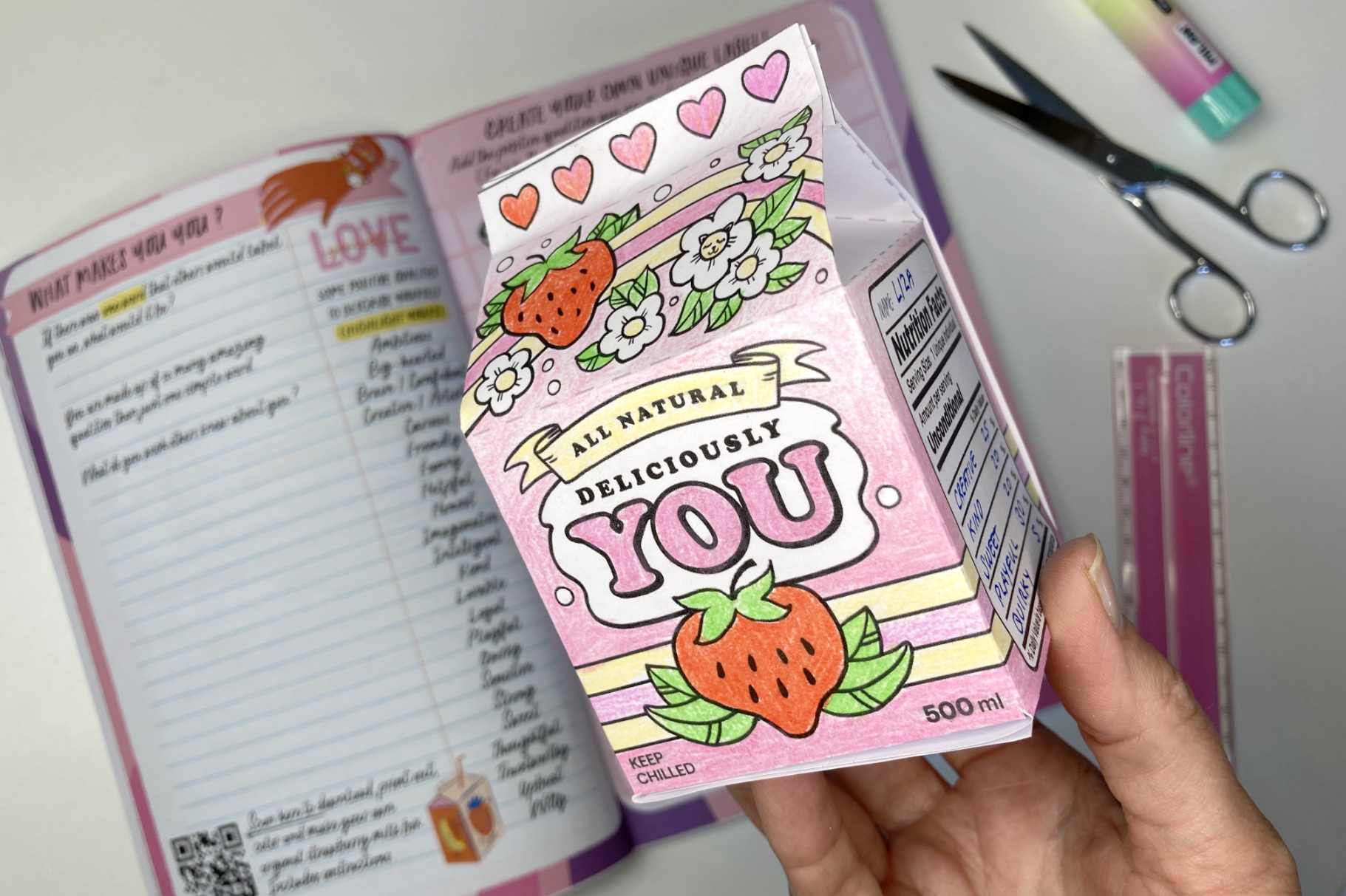 make a strawberry milk carton